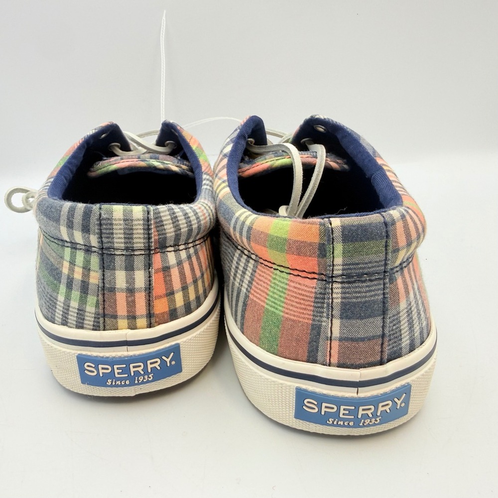 Sperry Top-Sider Mens Plaid Canvas Deck Shoes Multi Color STS22401 Size 10.5 - Picture 2 of 5